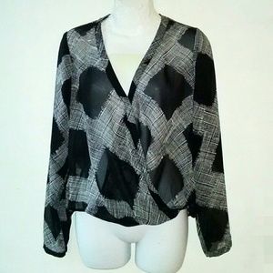Forever 21 Semi Sheer Draped Front Top